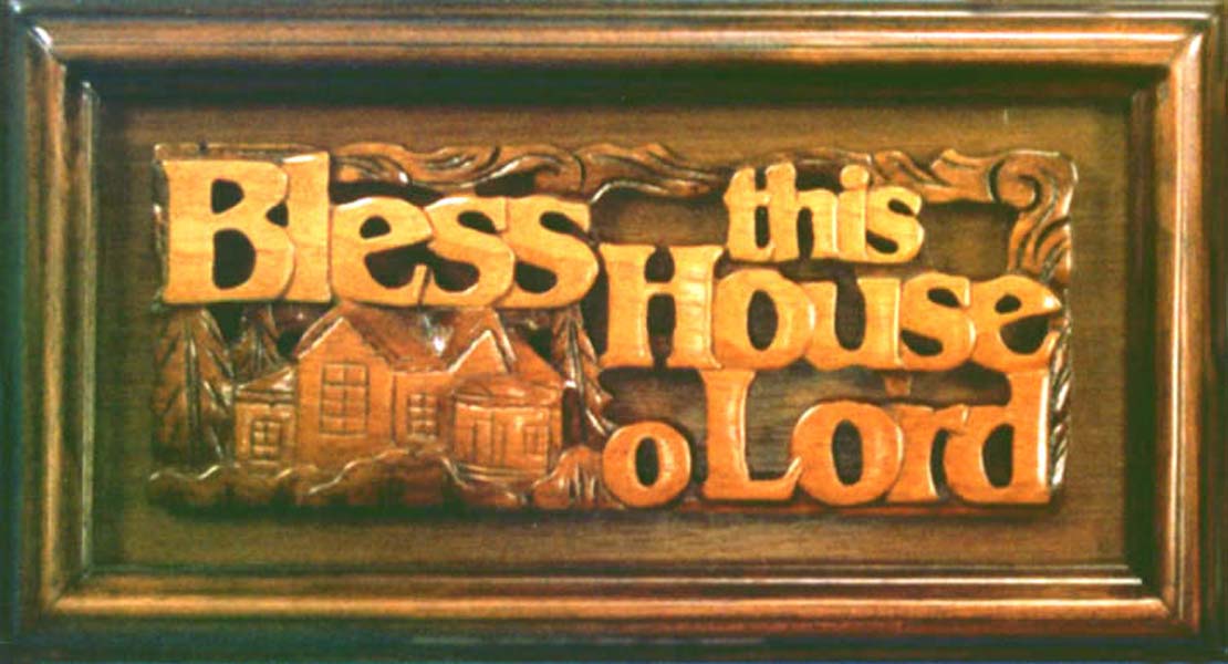 Wooden Plaque: Bless This House O Lord - Shalom 